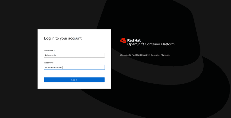 Log in to OpenShift